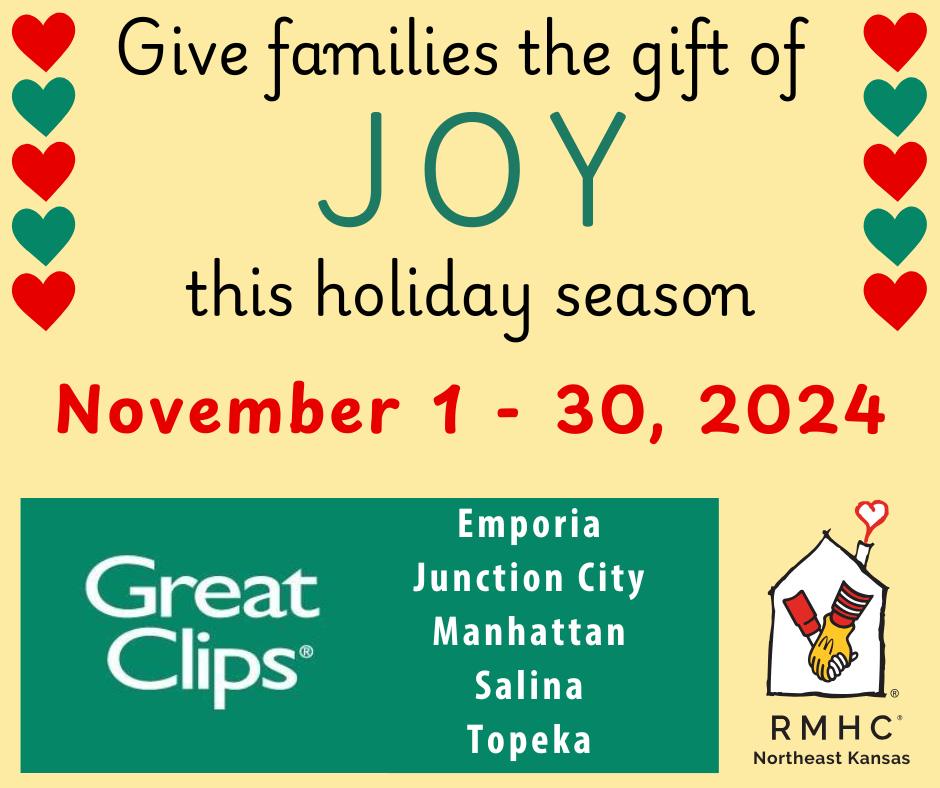 Great Clips fundraiser all the month on November