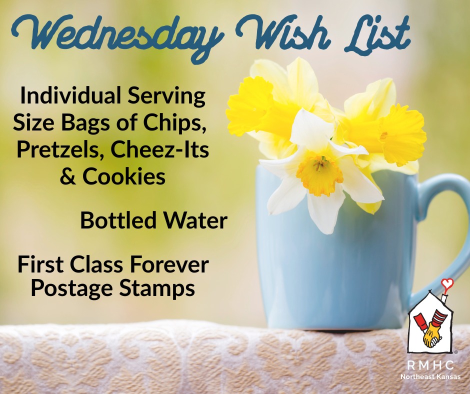 Supplies needed for the RMHC house in Topeka